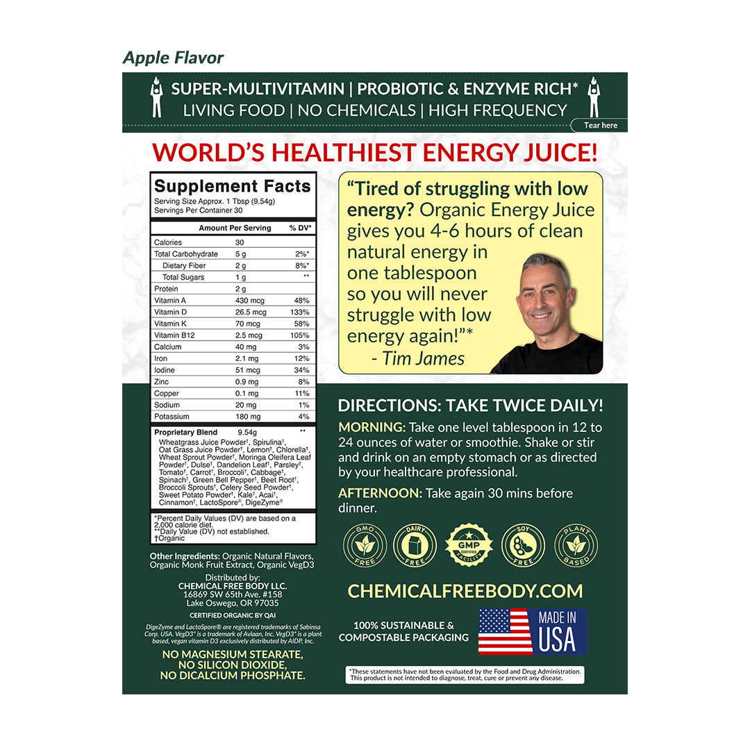 ORGANIC ENERGY JUICE (GREEN 85)