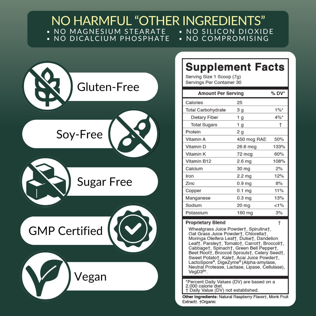 ORGANIC ENERGY JUICE (GREEN 85)