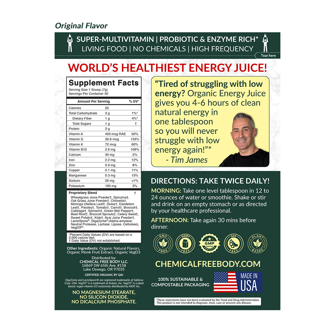 ORGANIC ENERGY JUICE (GREEN 85)